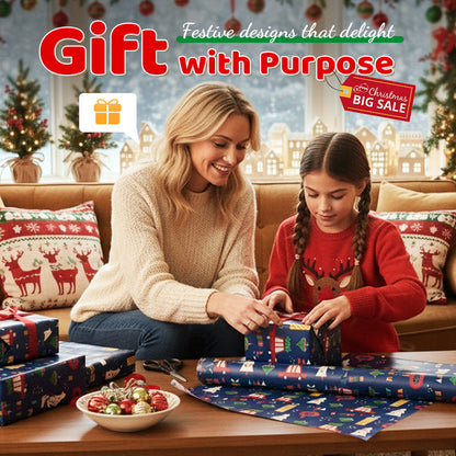 🖤🤍Black Friday Sale🤍🖤🎄Christmas Sales 50% OFF🎉Christmas Gift Wrapping Paper Sheet🎁