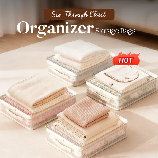 👗✨ See-Through Closet Organizer Storage Bags – Clear View & Dust-Proof, Perfect for Clothes/Bedding!