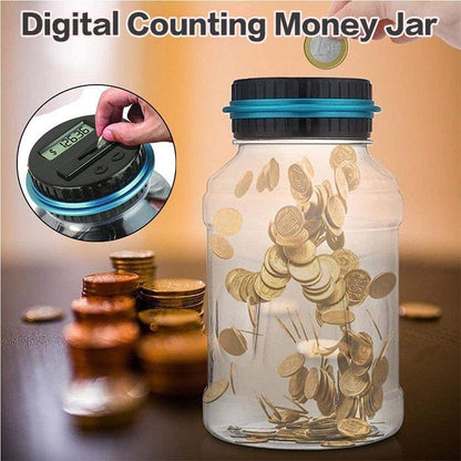 ❄️Summerfresh 50% OFF!📦Digital Coin Counting Money Box – Automatic LCD Savings Jar for GBP or Euro Coins, 1.8L