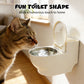 Wall-Mounted Toilet-Shaped Cat Bowl