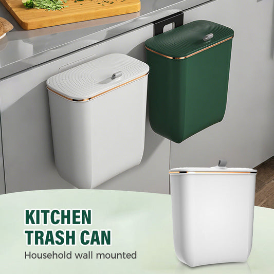 Hanging Kitchen Bin with Lid – No Smell, Space-Saving Rubbish Bin for Cabinet/Wall Use