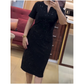 🧡New Arrival🔥Classic Black Sparkly V-Neck Short Sleeve Dress