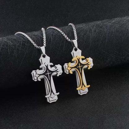 🔥2026 New Arrivals: 50% Off for a Limited Time!🔥Men's Two-Tone Cross Pendant Necklace