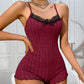 ✨New Arrival✨Women's Elegant Lace Butterfly Back Ribbed Romper