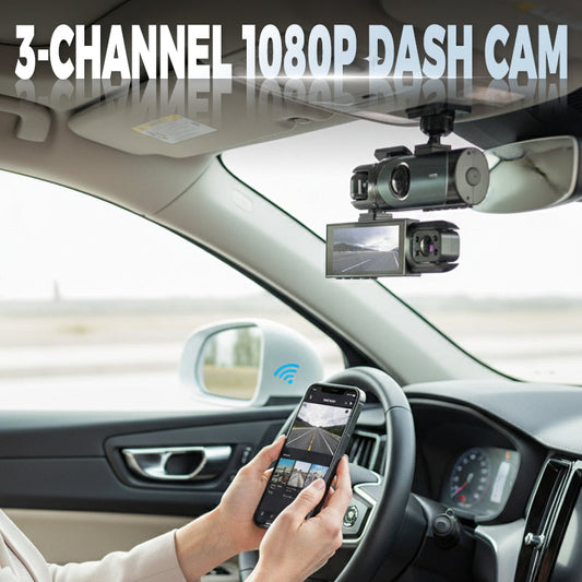 🥳2026 HOT SALE🥳💞50K+ SOLD!💥📹🔒 50% OFF! 3-Channel 1080P Dash Cam – Front, cabin & rear recording. Infrared night vision, 24h parking monitor. Clean hidden wiring. Never miss a moment. 🛡️✨