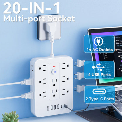 🔥Limited-time offer-20-in-1 Power Strip with Overload Protection
