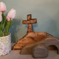 🐣 Wooden Easter tableau – 50% discount, unique & religious! ✝️✨