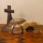 🐣 Wooden Easter tableau – 50% discount, unique & religious! ✝️✨