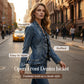 🧥 LIMITED-TIME 60% OFF! ✨ Women's Denim Jacket – Open-Front, Ruffle Trim, Lightweight, Classic Wash ✨