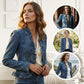 🧥 LIMITED-TIME 60% OFF! ✨ Women's Denim Jacket – Open-Front, Ruffle Trim, Lightweight, Classic Wash ✨