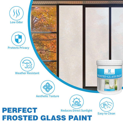❄️Summerfresh 50% OFF!🏠Water-Based Frosted Glass Privacy Coating – Matte Translucent Finish for Windows & Glass Doors