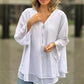💖LAST DAY SALE 50% OFF🥰Double-Layer V-neck Zipper 3/4 Sleeves Soft Tops