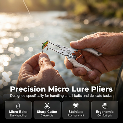 🎣NIEUW – 69% KORTING🔥 RVS Micro Vispincet – Compact, Sterk & Roestvrij | Voor Lijnen Knippen, Haken Verwijderen & Precisiewerk