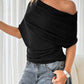 👚 Women's Asymmetrical Off-Shoulder Batwing Top – Chic Drama & Soft Comfort 🦇✨