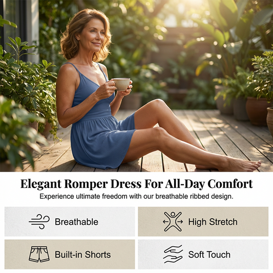 🥳Women‘s Ribbed Knit Romper – Breathable & skin-friendly, keeps shape
