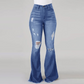 ⏳Time-Limited Special⏰Women's High-Waist Ripped Flare Jeans