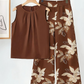 Women's Floral Print Top & Wide-Leg Pants Set