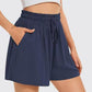 Women's High-Waisted Drawstring Shorts with Pockets