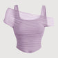 🌷 LIMITED TIME 50% OFF! 🌷Off-Shoulder Ruched Mesh Top 👗✨ – Corset Hem, Stretchy Slim Fit, 5 Colours S-2XL