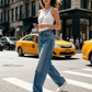 Women's High-Waisted Wide-Leg Jeans