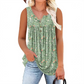 Women's Printed Button Sleeveless Top