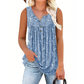 Women's Printed Button Sleeveless Top