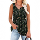 Women's Printed Button Sleeveless Top