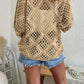 💥Hot Sales-49% OFF🔥Womens Bohemian-Inspired Beige Crochet Top with V-Neck