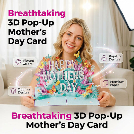 🥳2026 HOT SALE🥳💞50K+ SOLD!💐🎁 50% OFF! 3D Pop-Up Mother‘s Day Card – Intricate laser-cut flowers & butterflies. A keepsake she’ll treasure forever. Make her smile! ✨🌸