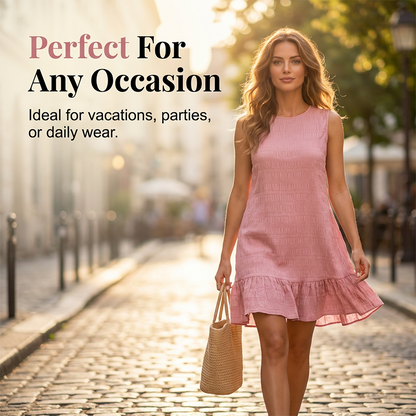 Versatile Sleeveless Summer Ruffle Dress