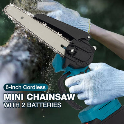 🎃Halloween Deal 50% OFF!🌳6-Inch Cordless Pruning Saw – Compact Mini Chainsaw with 2 Batteries