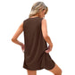 🟣Summer Hot Sale 50% OFF🧊Sleeveless Crewneck Women's 2 Piece Sets Summer Matching Lounge Shorts Set Resort Airport Travel Outfit Split Hem Casual Clothes
