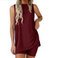 🟣Summer Hot Sale 50% OFF🧊Sleeveless Crewneck Women's 2 Piece Sets Summer Matching Lounge Shorts Set Resort Airport Travel Outfit Split Hem Casual Clothes