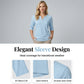 Women's Soloid Color Button Neck Casual Top