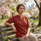 Women's Soloid Color Button Neck Casual Top