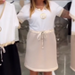Women's V-Neck Short Sleeve Knee Length Dress