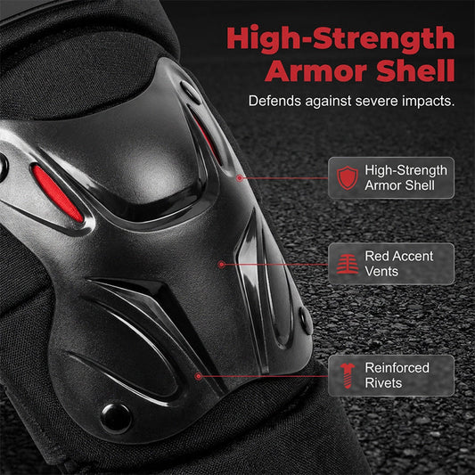 🥳2026 HOT SALE🥳💞50K+ SOLD!🛡️💪 50% OFF! Motorcycle Knee & Elbow Protector Set – Impact‑resistant shell, breathable padding. Adjustable straps, full mobility. Ride safe, land safer! 🏍️✨