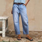 🌟 Women's high-waisted wide-leg denim shorts – Leg-lengthening & vintage wash – Casual cropped pants – perfect for summer, the beach, or a day off 👒