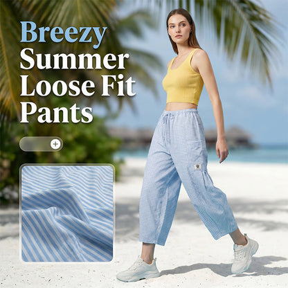 ☀️ Hot, Sticky Legs? These Breathable Gingham Pants Keep You Cool & Chic. Shop Now!