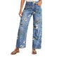 🎁2026 New Arrivals 50% OFF💥Women's Floral Print Straight-Leg Jeans