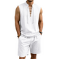 🧵 LIMITED-TIME 53% OFF! ✨ Men's Linen Sleeveless Set – Top & Shorts, Lace-Up, 7 Colors ☀️