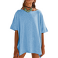 👚 New Arrival 52% OFF! 🚤 Women's Solid Color Loose Fit Boat Neck Top – Soft, breathable & effortlessly chic – perfect for casual days or beach-ready style 🌊