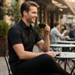 ⏳Limited-time 61% off⏰  ⚡Buy 2 get 5%+ Free Shipping✈️  Men's Textured Black Short Sleeve Shirt👔