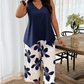 🌸 50% OFF! ✨ Women's Asymmetrical Top & Floral Print Capri Pants Set – Versatile, Vibrant, Comfortable 🌺