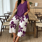 🌸 50% OFF! ✨ Women's Asymmetrical Top & Floral Print Capri Pants Set – Versatile, Vibrant, Comfortable 🌺