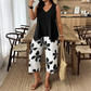 🌸 50% OFF! ✨ Women's Asymmetrical Top & Floral Print Capri Pants Set – Versatile, Vibrant, Comfortable 🌺