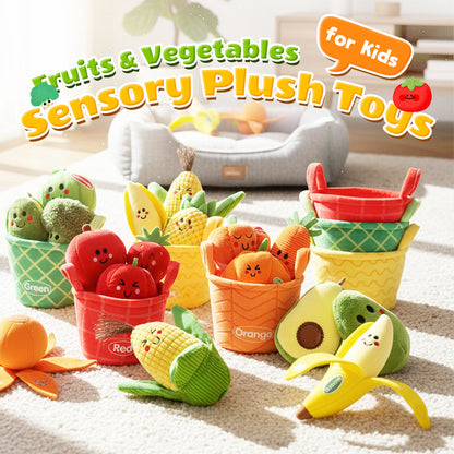 Fruits & Vegetables Sensory Plush Toys for Kids
