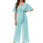 👗 LIMITED-TIME 50% OFF! ✨ Elegant V-Neck Jumpsuit – Wide Leg, Waist Tie, Breathable Fabric 💃
