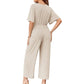 👗 LIMITED-TIME 50% OFF! ✨ Elegant V-Neck Jumpsuit – Wide Leg, Waist Tie, Breathable Fabric 💃