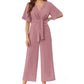 👗 LIMITED-TIME 50% OFF! ✨ Elegant V-Neck Jumpsuit – Wide Leg, Waist Tie, Breathable Fabric 💃